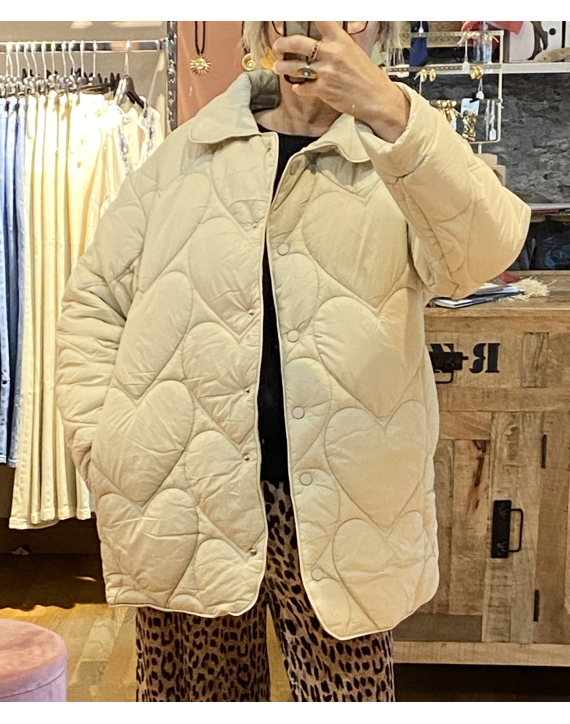 Parka Coeur en beige